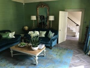 Grey engineered parquet flooring