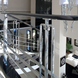 Art deco high gloss black stair balustrade Art deco high gloss black stair balustrade