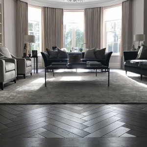 Black engineered parquet floors