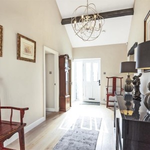 Whitewashed engineered flooring