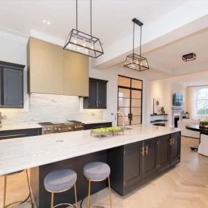 Scandi style pale engineered parquet flooring