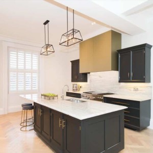 Scandi style pale parquet flooring