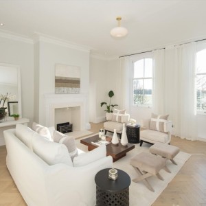 Pale engineered Parquet flooring