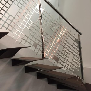 Laser cut stainless steel contemporary stair balustrade Laser cut stainless steel contemporary stair balustrade