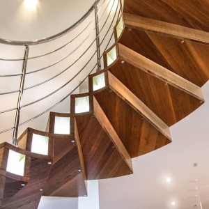 Curved contemporary light box designer staircase Stair gallery Curved contemporary light box designer staircase