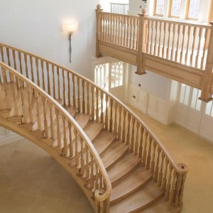 Designer helical traditional styled oak feature staircase wynyard woods North east natural oak handfinished Designer helical traditional styled oak feature staircase wynyard woods North east natural oak handfinished