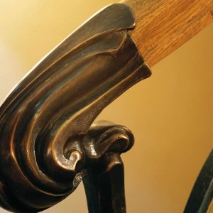 Bronze finished stair handrail end cap Bronze finished stair handrail end cap