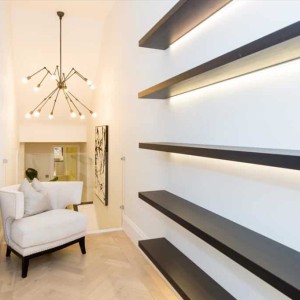 White engineered parquet flooring