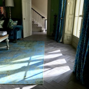 Grey oak parquet flooring