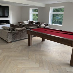 Taupe oak parquet flooring