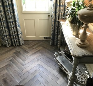 Reclaimed grey oak Herringbone parquet flooring