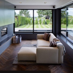 Dark oak engineered parquet flooring